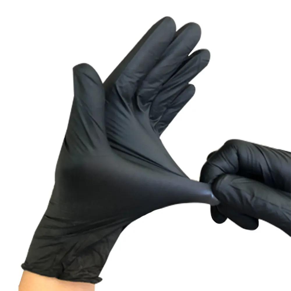 TKM Supply Nitrile Gloves — 4 Mil, Black, 1 Case — 10 Boxes of 100